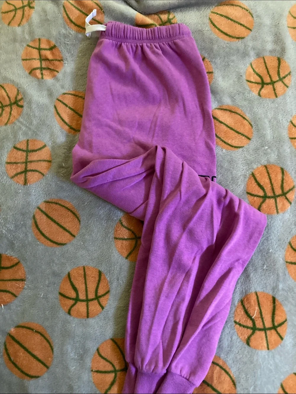 Justice Purple Jogger Pants with Tie-Dye Smiley Graphic size 16